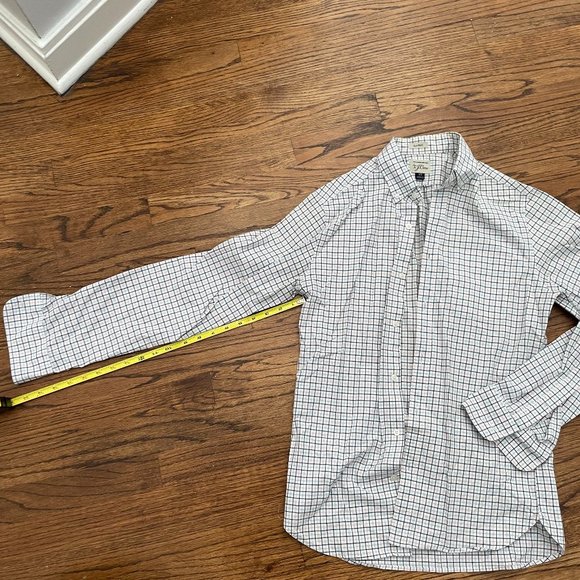 J Crew Shirt Mens XS Blue White Long Sleeve Button Up Flannel Slim Fit Cotton - Picture 4 of 9
